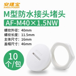 白色 M40*1.5塞头+螺母 10套/包