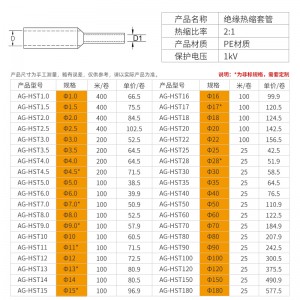 安捷宝 透明热缩管绝缘套管防水彩色加厚电工修复电线保护收缩管