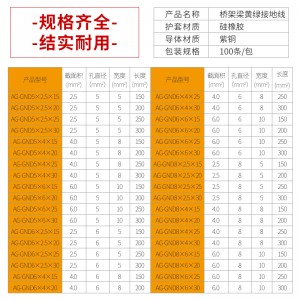 安捷宝 紫铜BVR光伏接地线2.5平方配电箱过门桥架跨接线软铜线4平方机房双色接地线6平方黄绿接地线 孔5 2.5平方 长150mm 100条/包